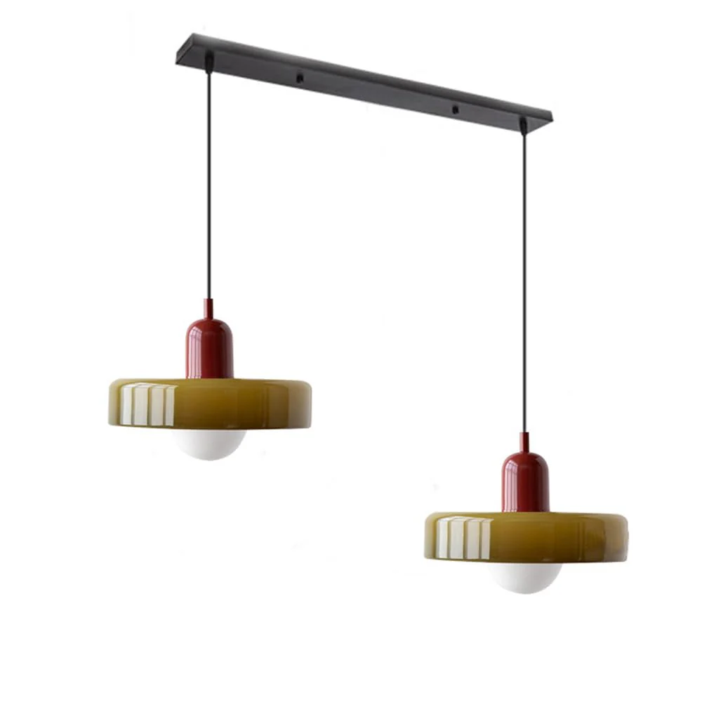 2 Heads Modern Bauhaus Glass Pendant Light - Image 2
