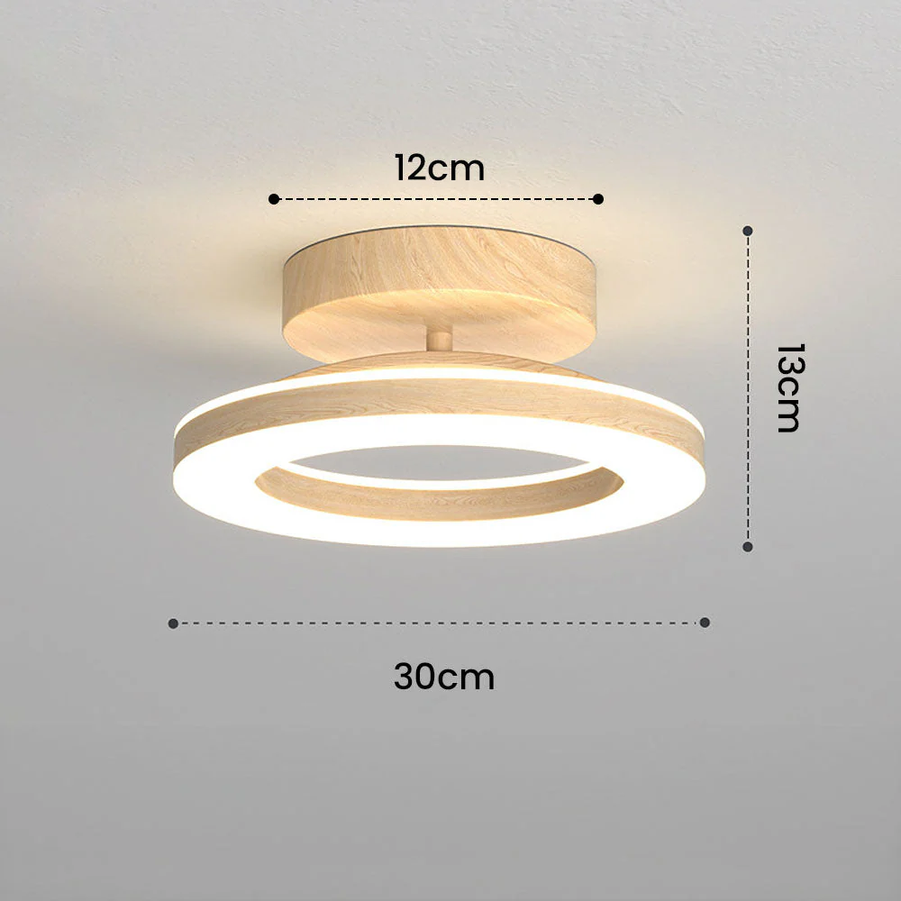 Acrylic Circle Wood LED Hallway Ceiling Light - Image 10