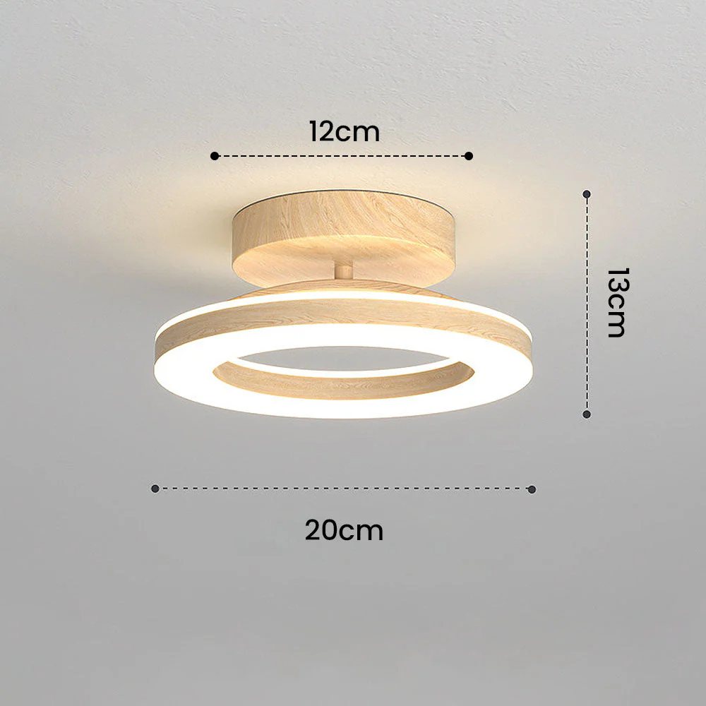 Acrylic Circle Wood LED Hallway Ceiling Light - Image 11