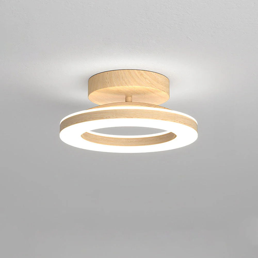 Acrylic Circle Wood LED Hallway Ceiling Light - Image 12