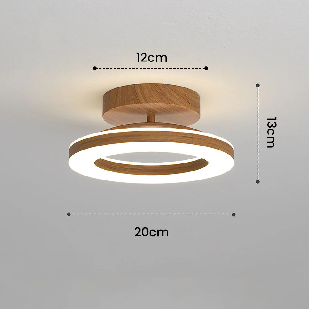 Acrylic Circle Wood LED Hallway Ceiling Light - Image 3