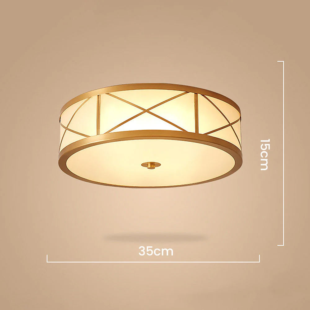Antique Geometry Glass Drum Ceiling Light - Image 13