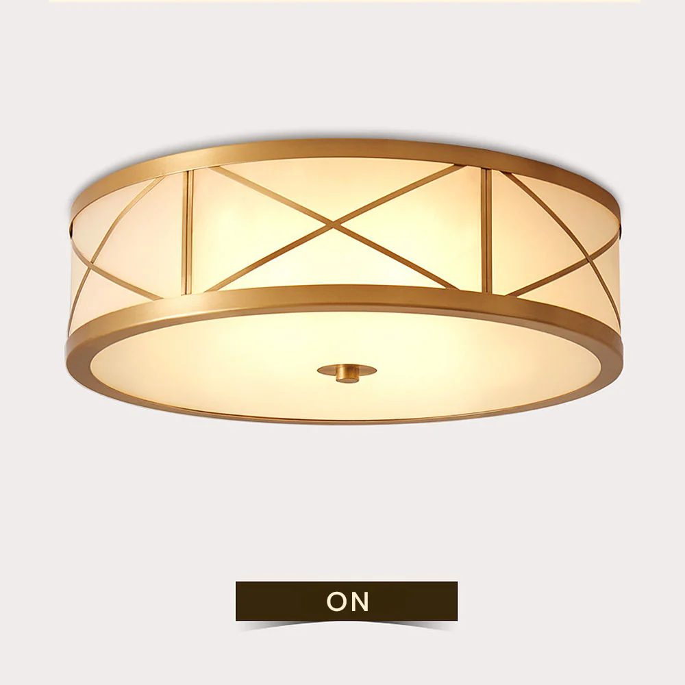 Antique Geometry Glass Drum Ceiling Light - Image 6