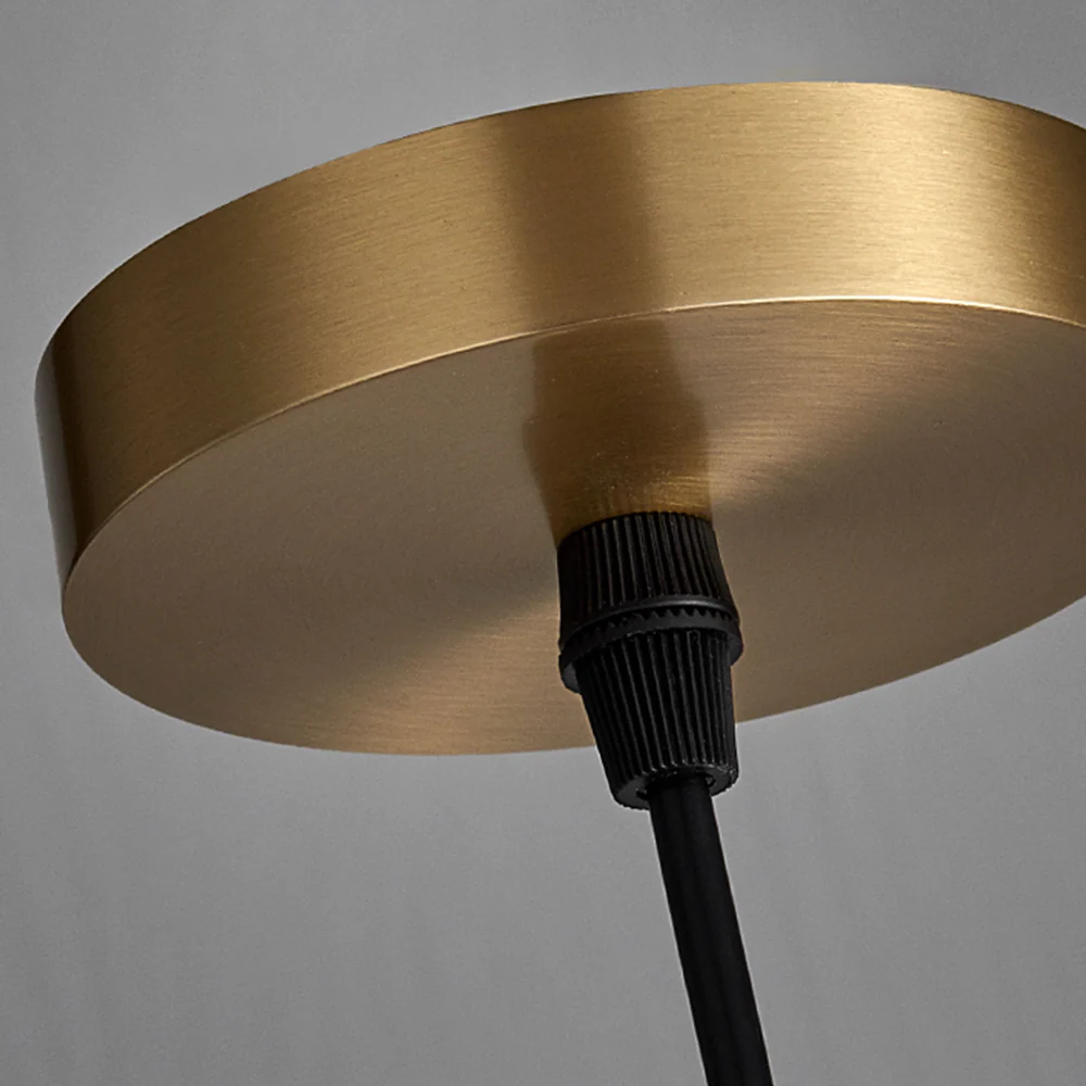 Antique Stripped Glass Brass Pendant Light - Image 15