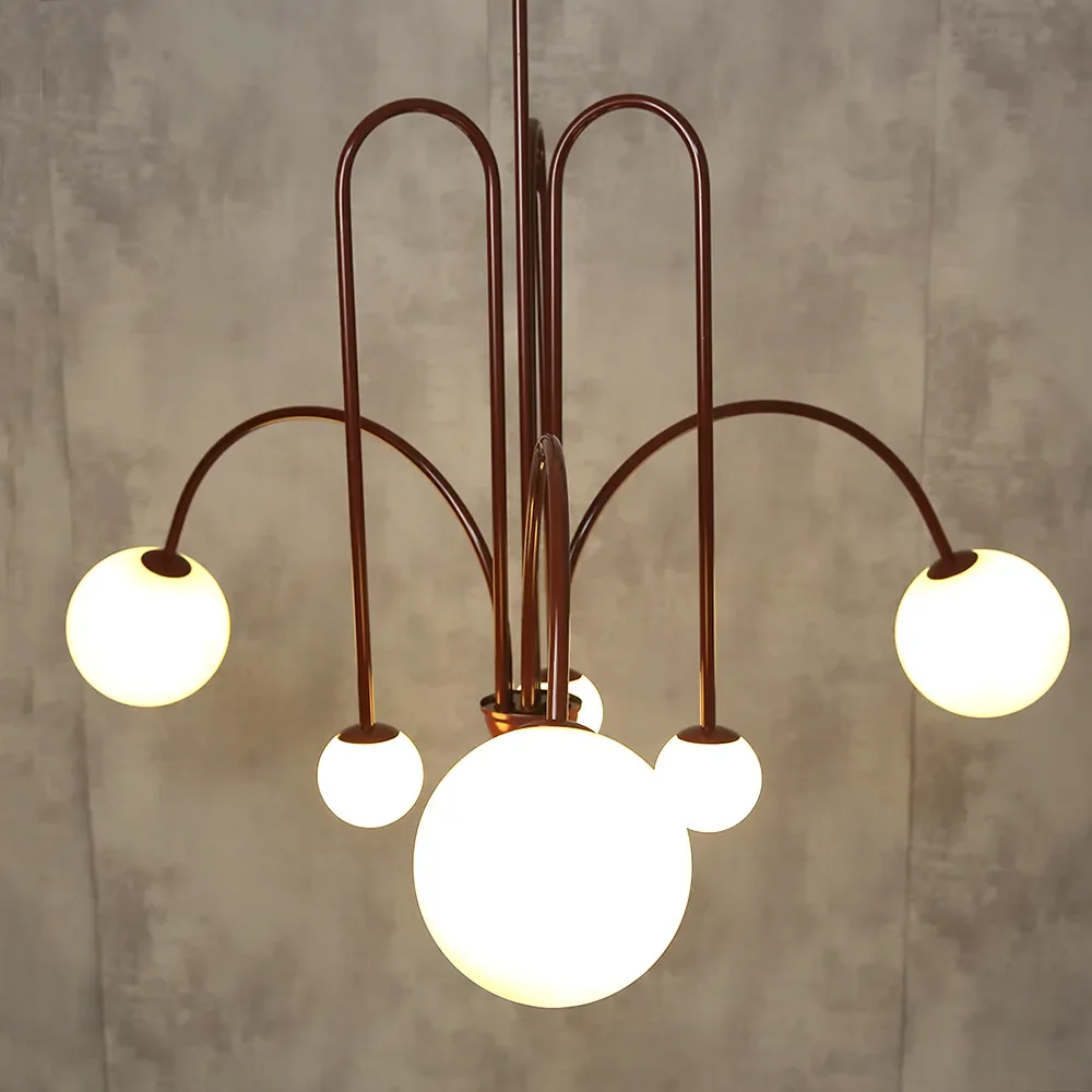 Art Deco Glass Ball Chandelier - Image 4
