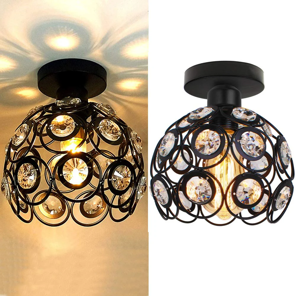 Art Gold Crystal Glass Hallway Ceiling Light - Image 10