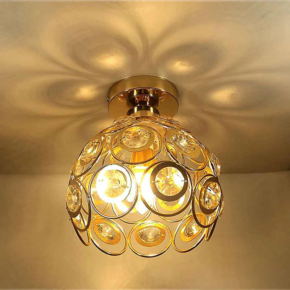 Art Gold Crystal Glass Hallway Ceiling Light - Image 4