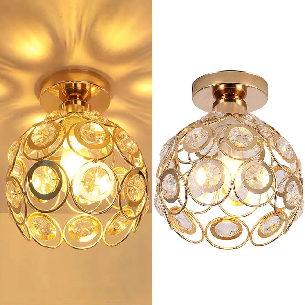Art Gold Crystal Glass Hallway Ceiling Light - Image 6