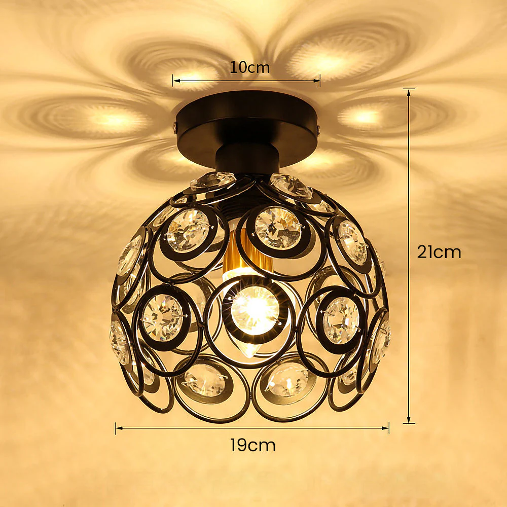 Art Gold Crystal Glass Hallway Ceiling Light - Image 9