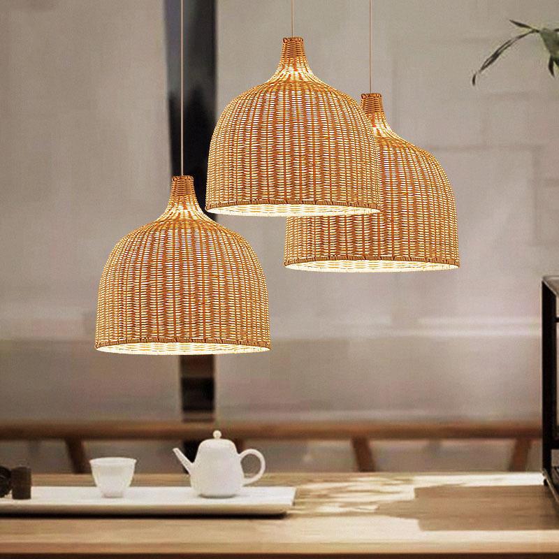 Bamboo Rattan Basket Pendant Light For Kitchen - Image 2
