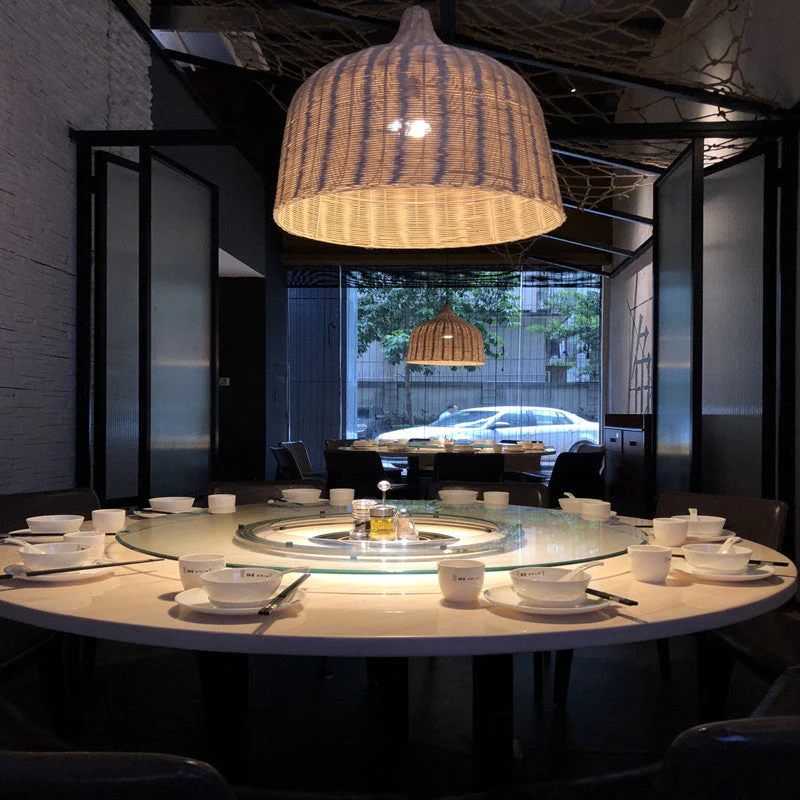 Bamboo Rattan Basket Pendant Light For Kitchen - Image 6