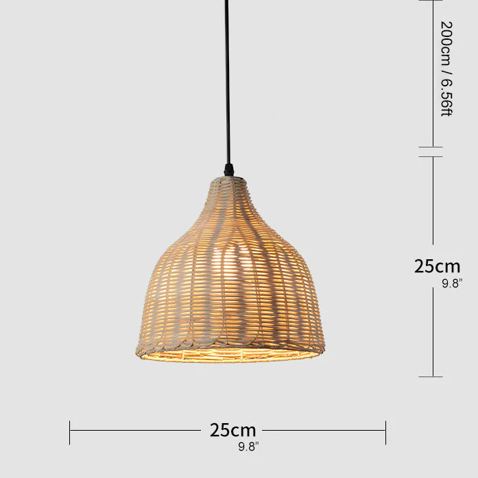 Bamboo Rattan Basket Pendant Light For Kitchen - Image 8