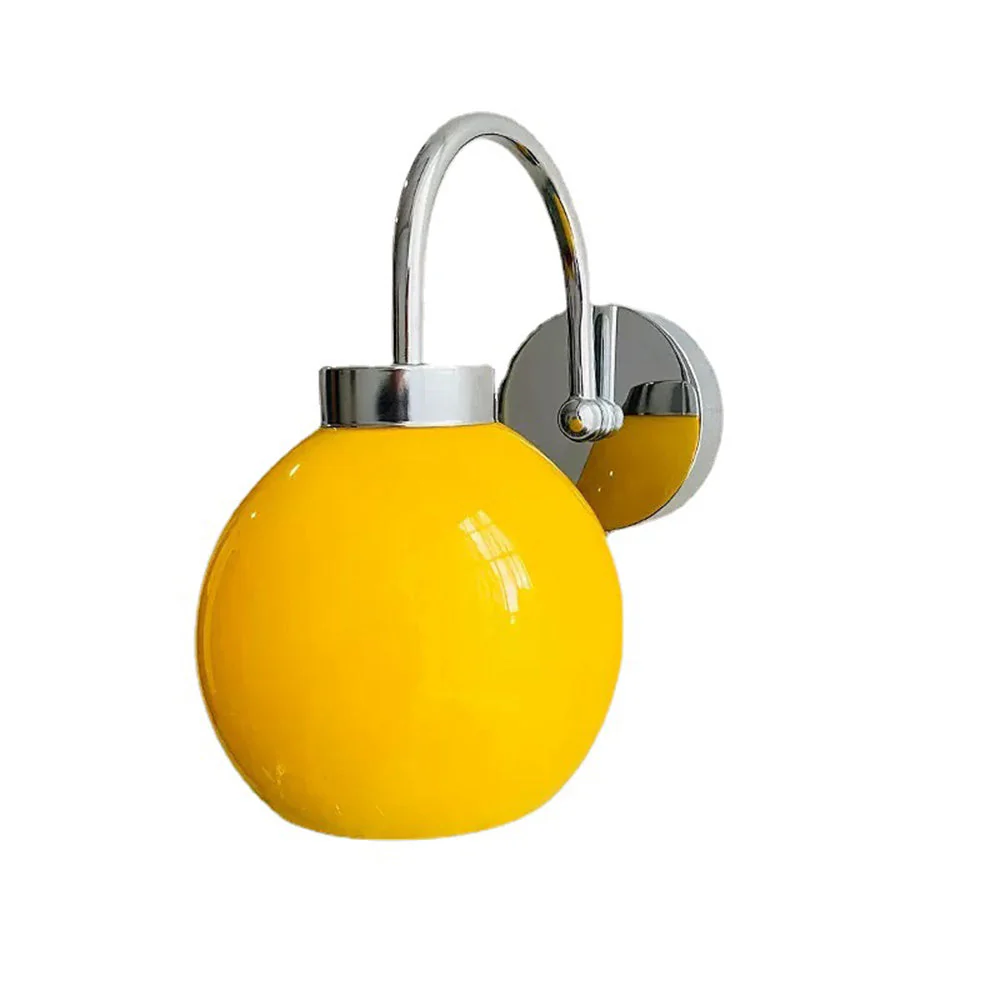 Bauhaus Cream French Globe Glass Wall Light - Image 4
