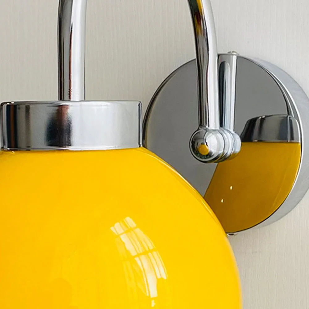 Bauhaus Cream French Globe Glass Wall Light - Image 6