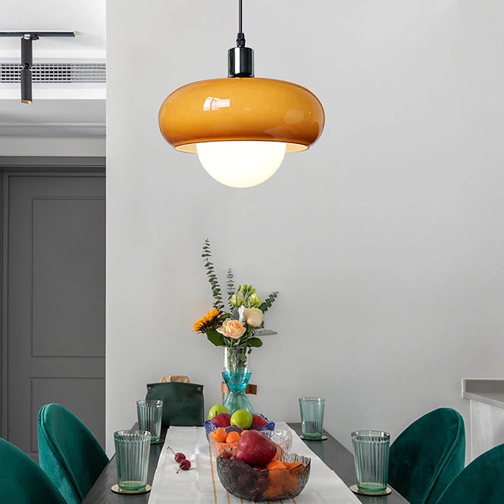 Bauhaus Dome Coffee Glass Pendant Light - Image 5