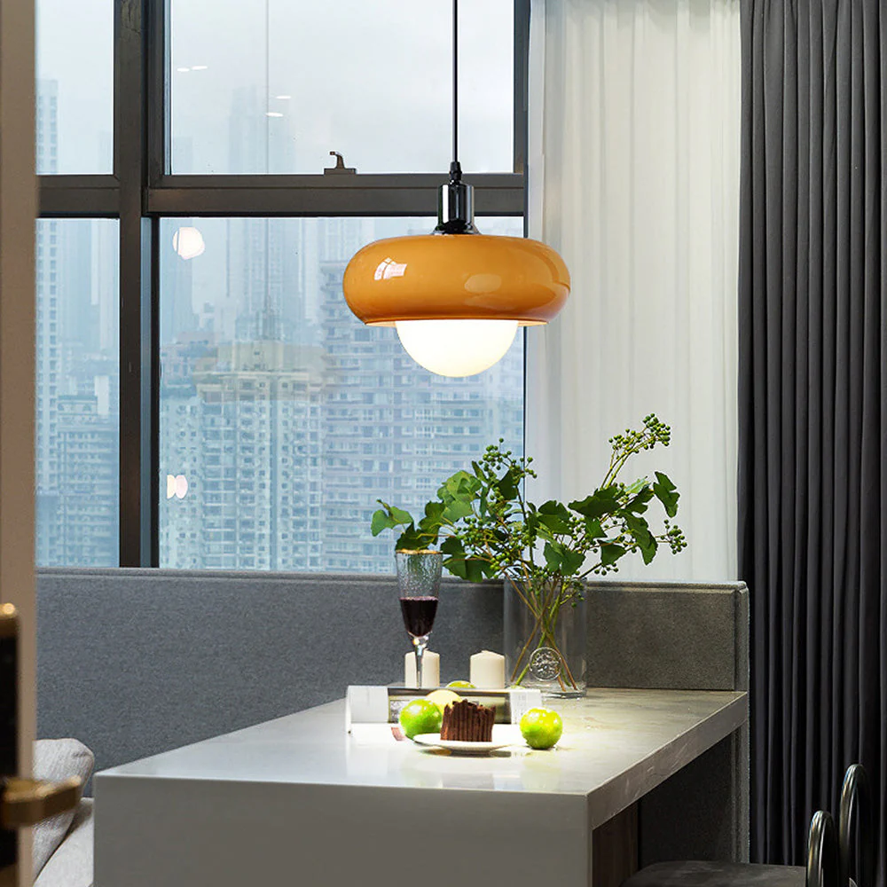 Bauhaus Dome Coffee Glass Pendant Light - Image 9