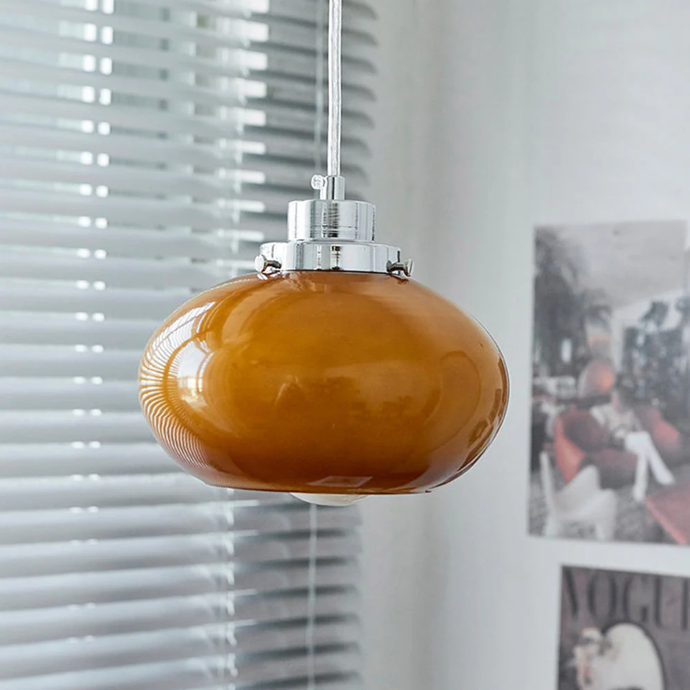 Bauhaus Medieval Yellow Glass Pendant Light - Image 2