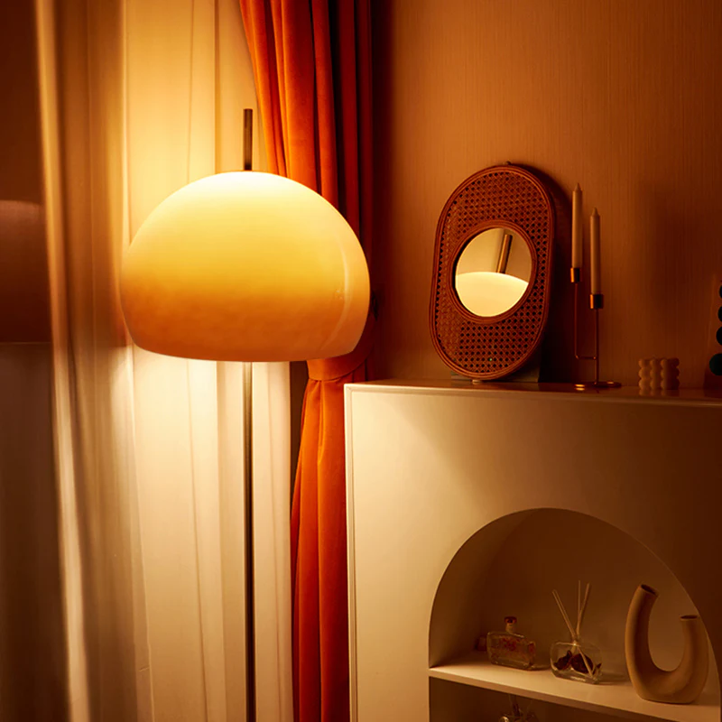 Bauhaus Mushroom Shape Medieval Vintage Glass Floor Lamp - Image 3