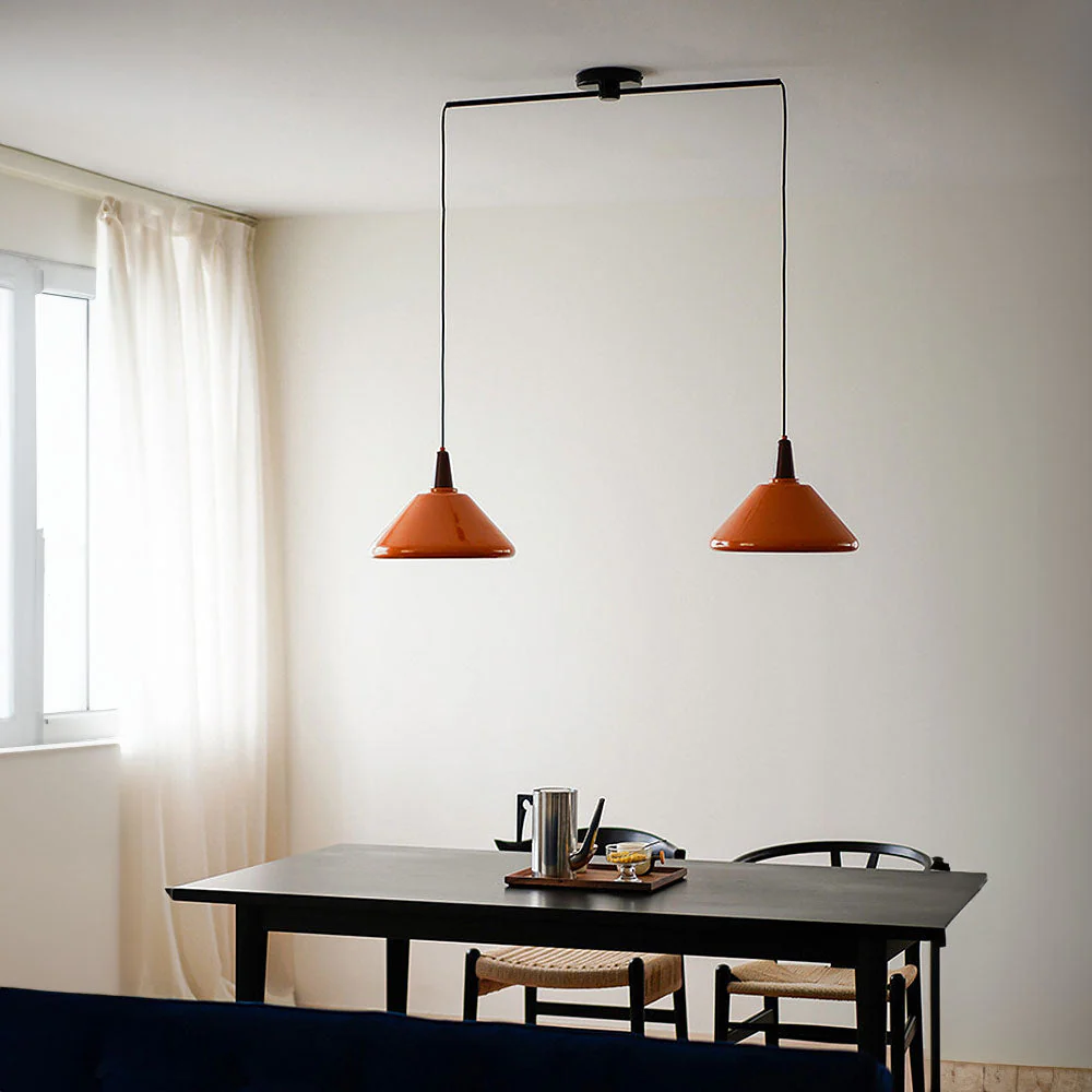 Bauhaus Stained Island Orange Pendant Lights - Image 3