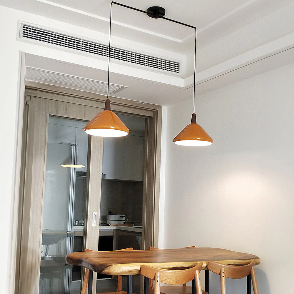 Bauhaus Stained Island Orange Pendant Lights - Image 4