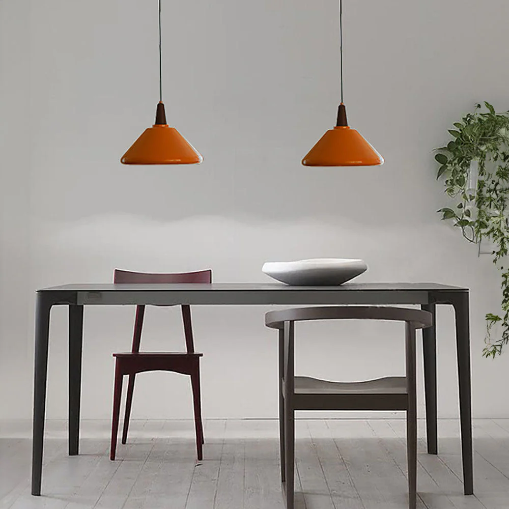 Bauhaus Stained Island Orange Pendant Lights - Image 5