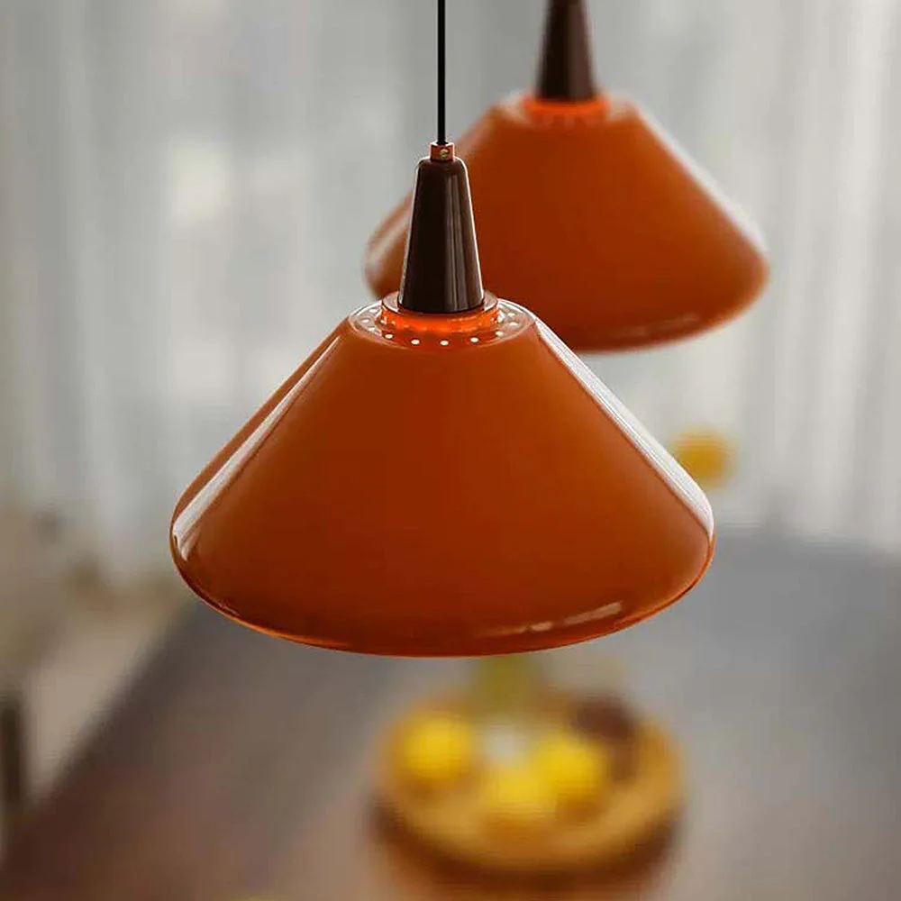 Bauhaus Stained Island Orange Pendant Lights - Image 6