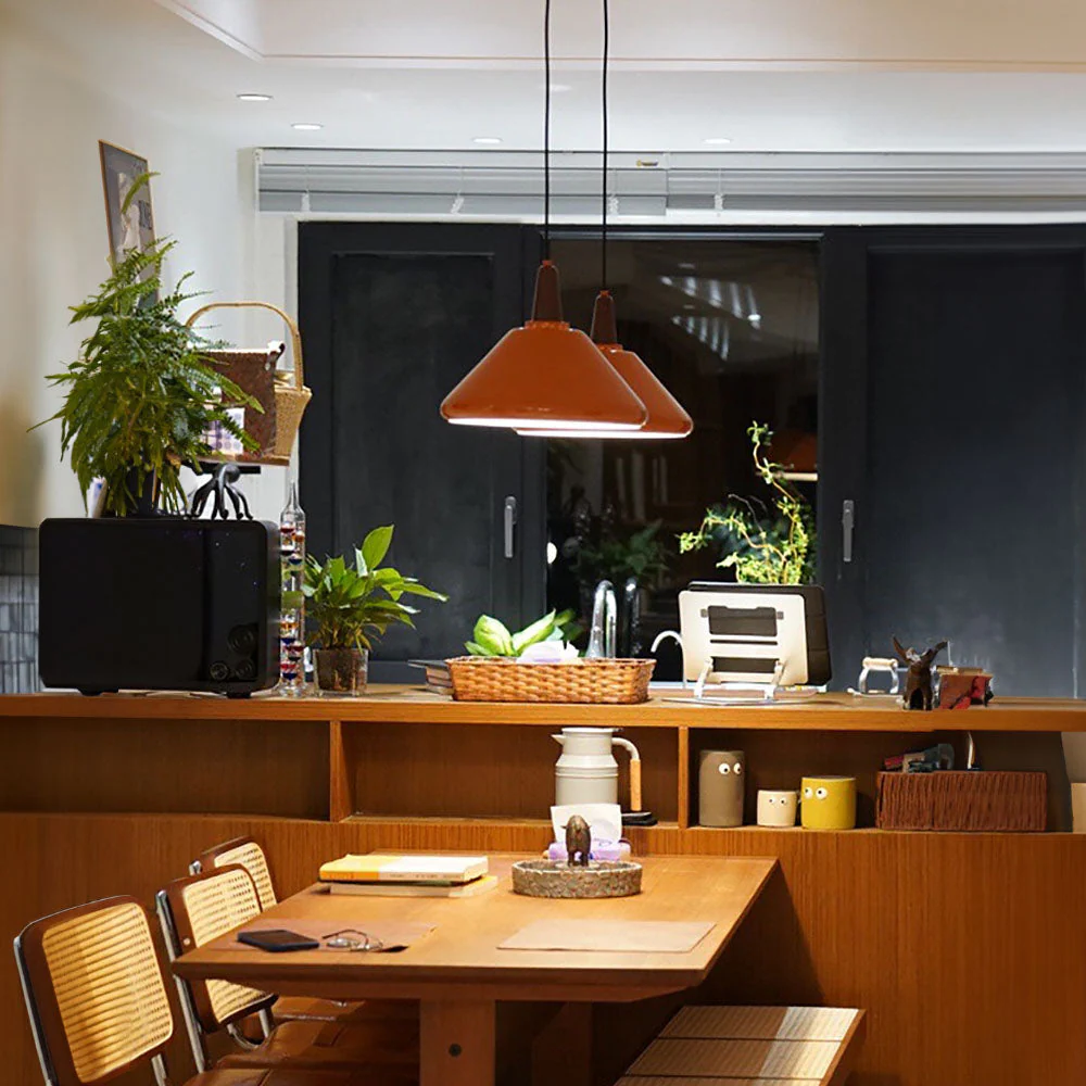 Bauhaus Stained Island Orange Pendant Lights - Image 8