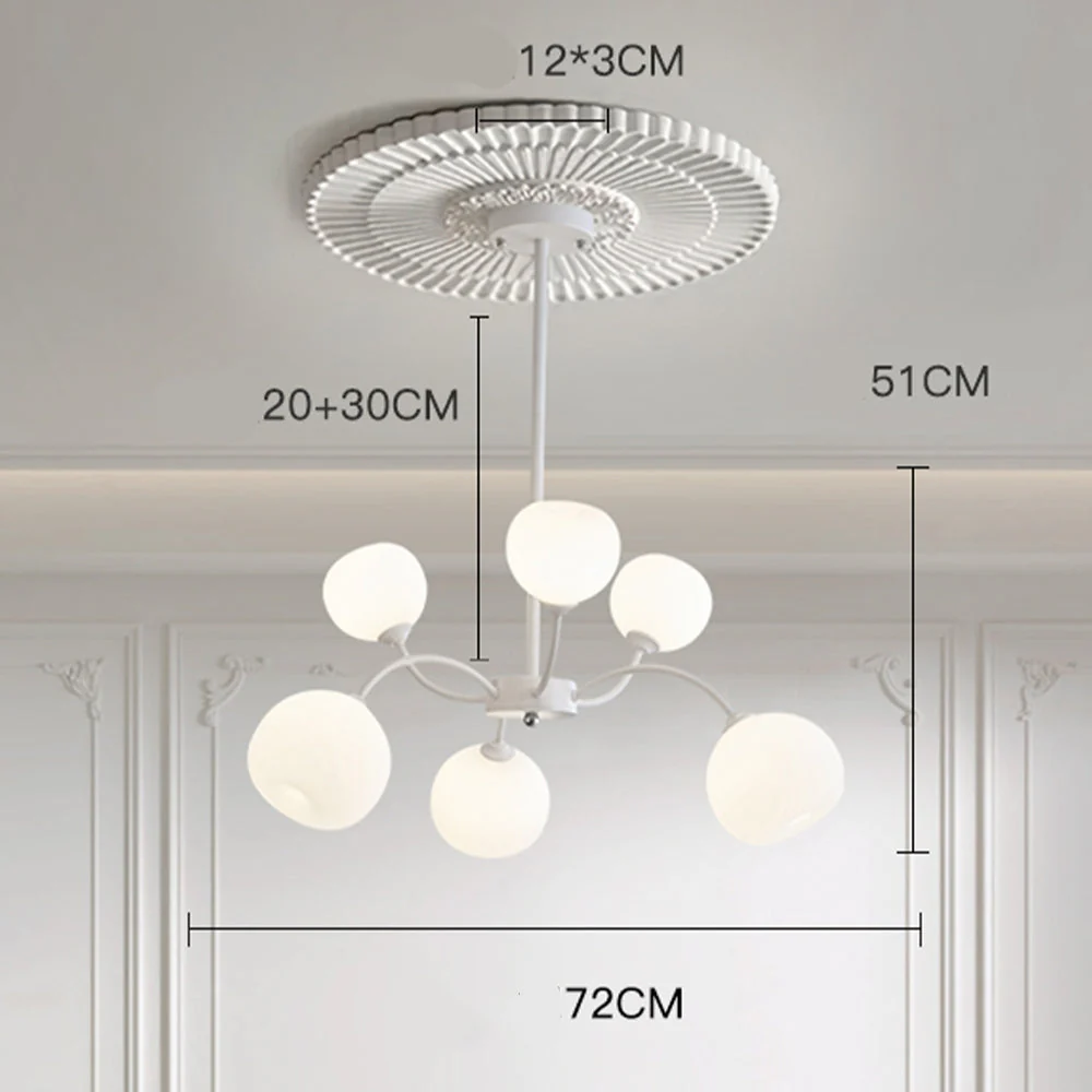 White Glass Globe Sputnik Shape Chandelier - Image 15