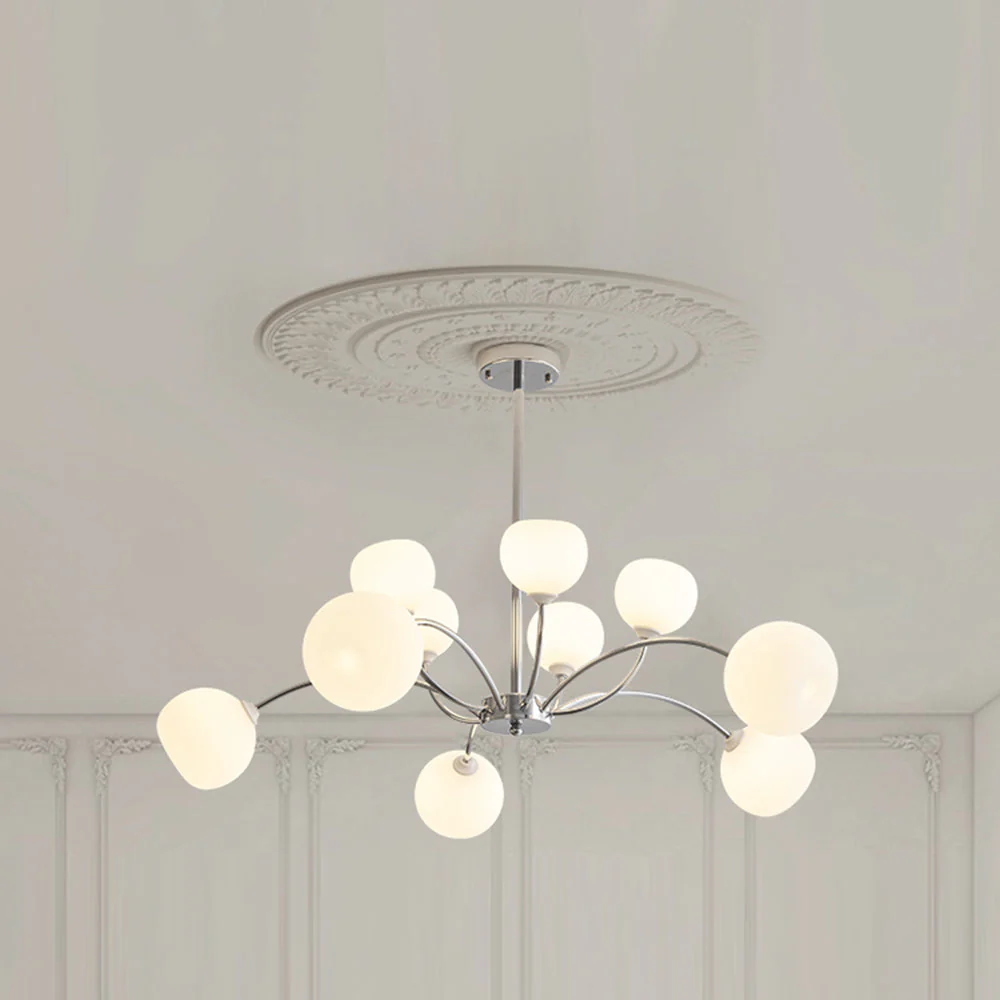 White Glass Globe Sputnik Shape Chandelier - Image 2