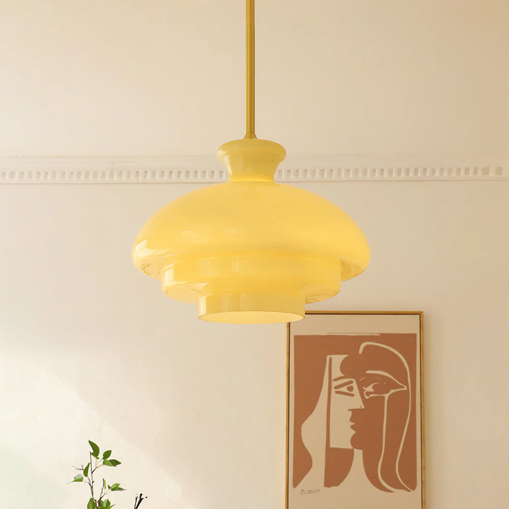 Bauhaus Yellow Three Layers Pendant Light