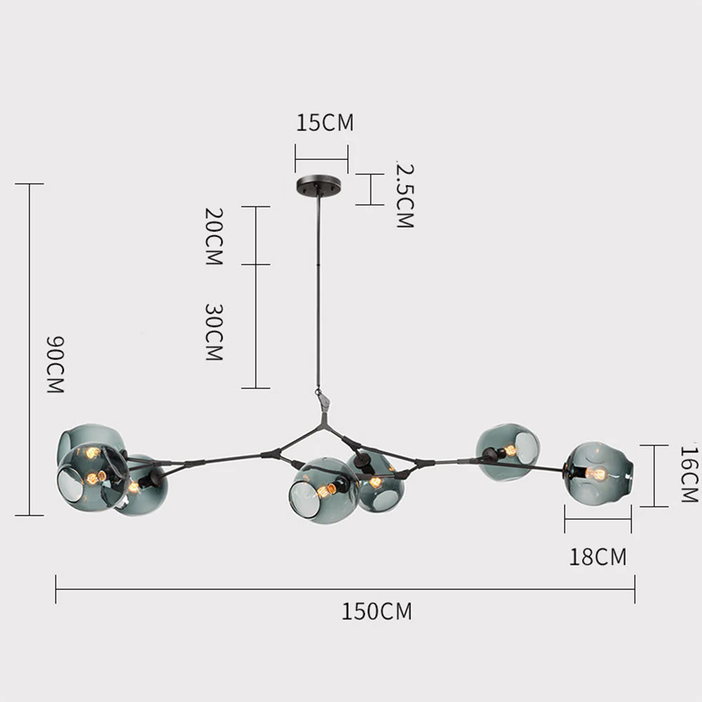 Branching Bubble Glass Ball Chandelier for Living Room - Image 27