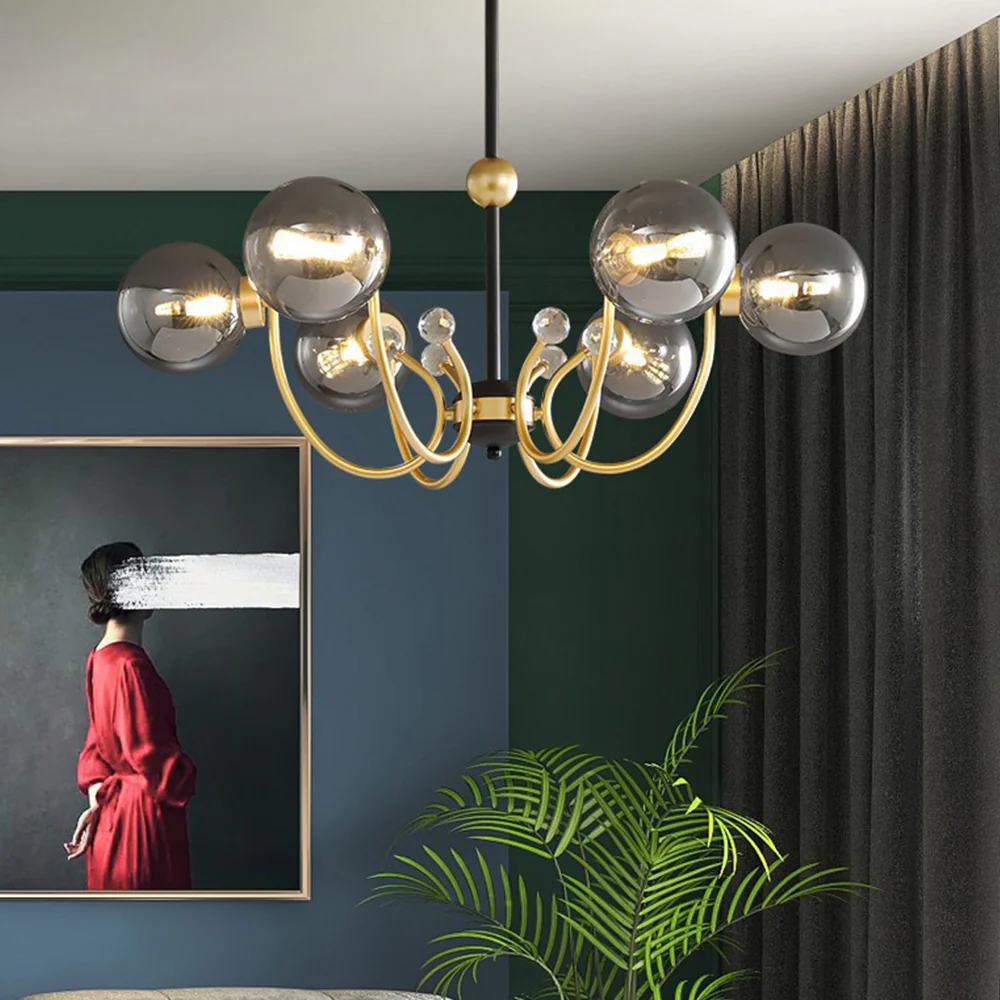 Black Adjustable Sputnik Chandeliers - Image 7