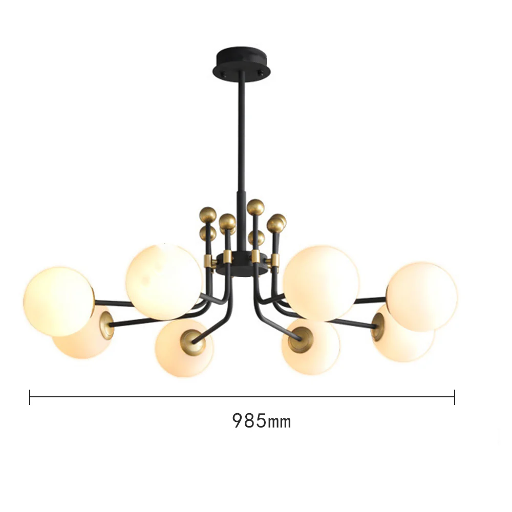 Black Gold Sputnik Chandelier Modern Pendant Light - Image 5