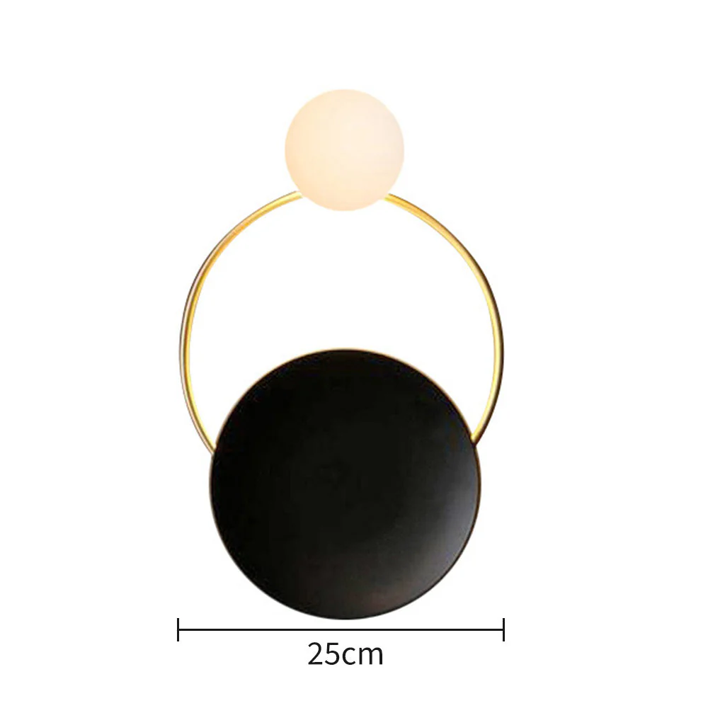 Nordic Simple  Black Gold Wrought Iron Circle Aisle Corridor Wall Light - Image 6