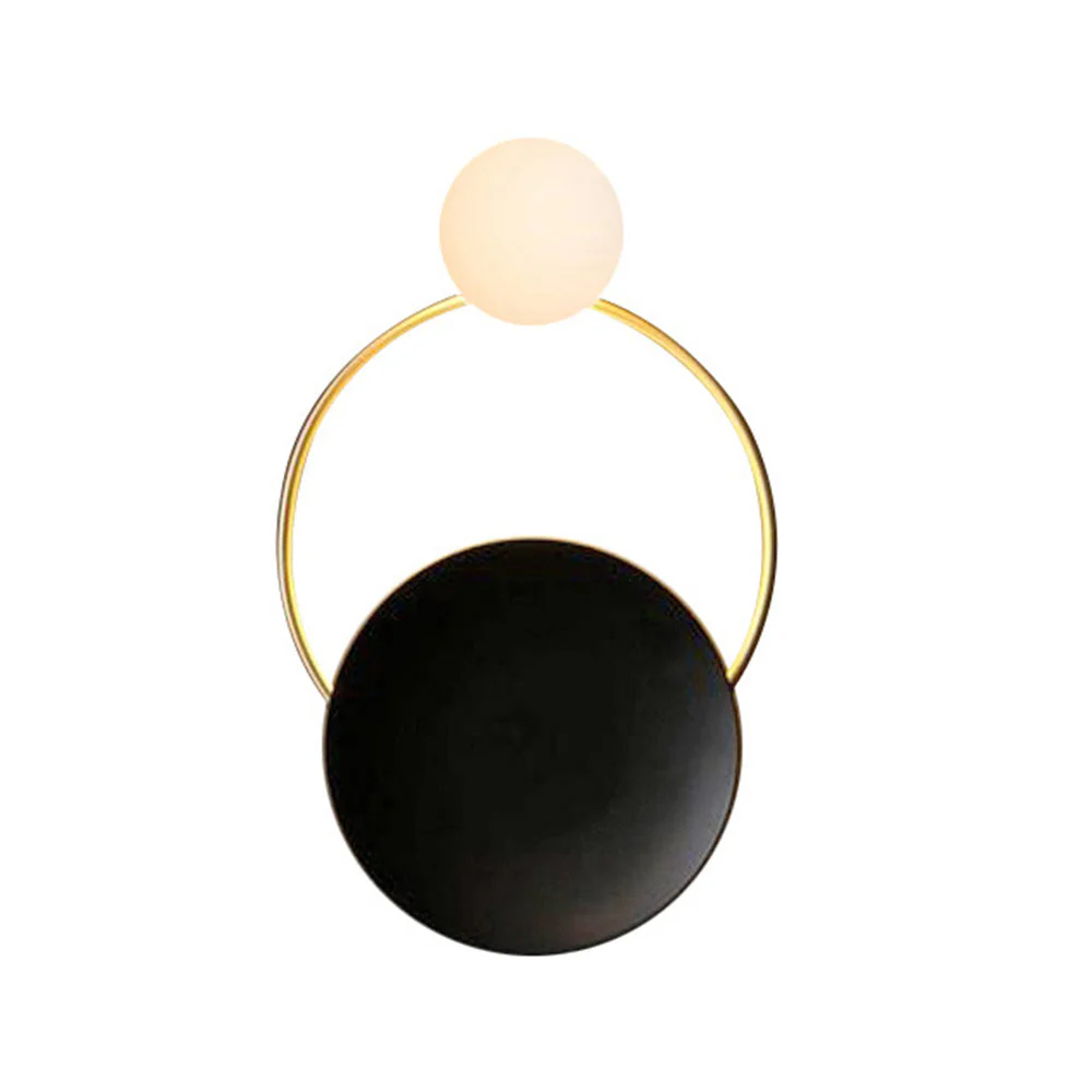Nordic Simple  Black Gold Wrought Iron Circle Aisle Corridor Wall Light - Image 9