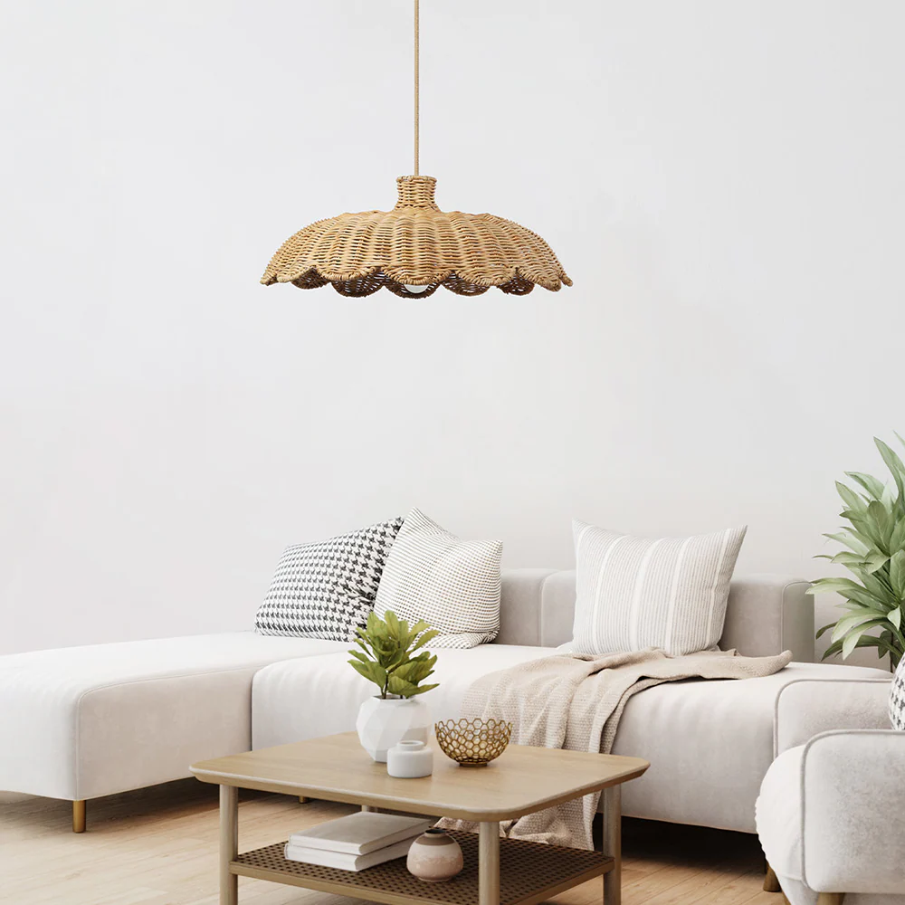 Boho Creative Decor Rattan Woven Pendant Light - Image 3