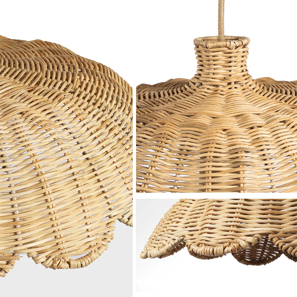 Boho Creative Decor Rattan Woven Pendant Light - Image 7