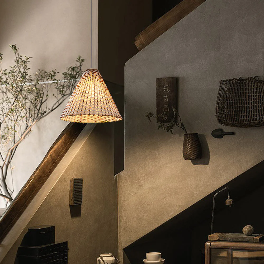 Boho Handmade Woving Rattan Pendant Light - Image 2