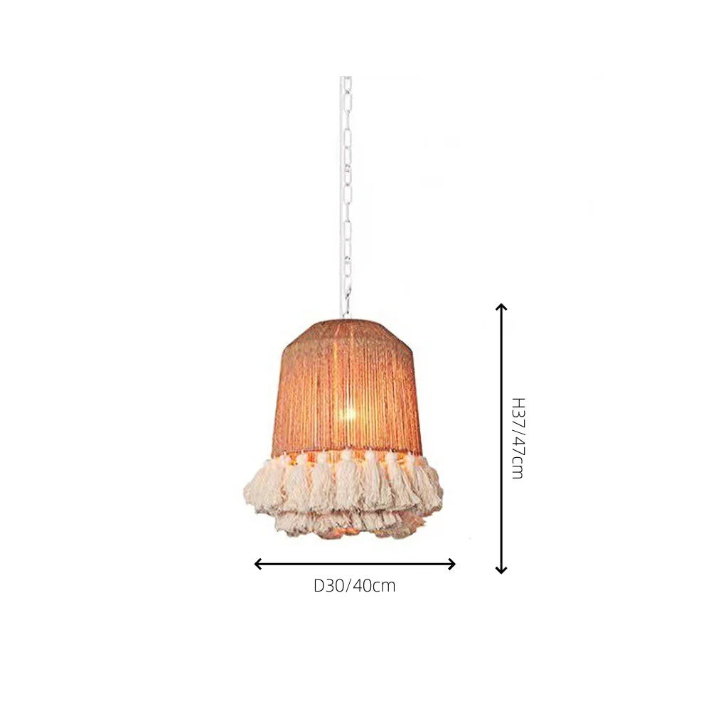 Boho Homemade Rope Round Pendant Light - Image 3