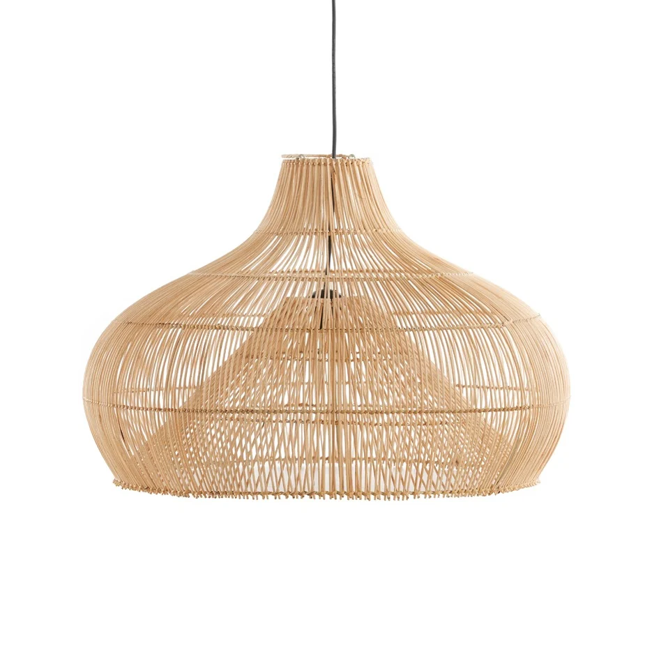 Boho Wicker Lamp Shades Handwoven Kitchen Island Pendant Light - Image 8