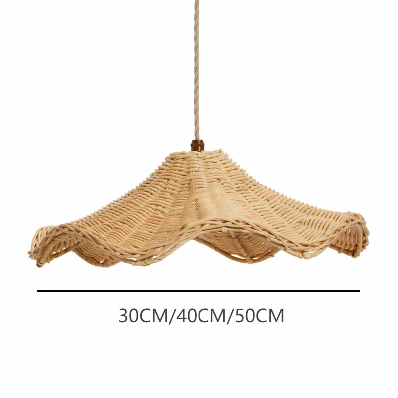 Boho Wicker Rattan Farmouse Pendant Light - Image 10