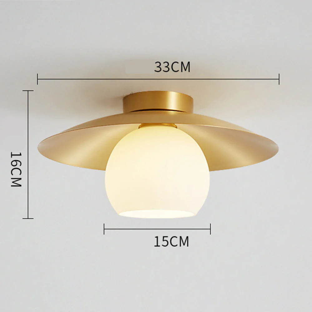 Brass Cap Gold Semi Flush Mount Ceiling Light - Image 10
