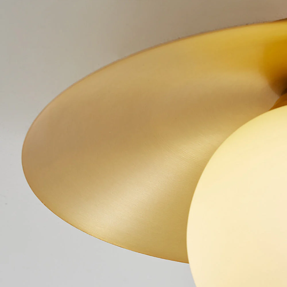 Brass Cap Gold Semi Flush Mount Ceiling Light - Image 8