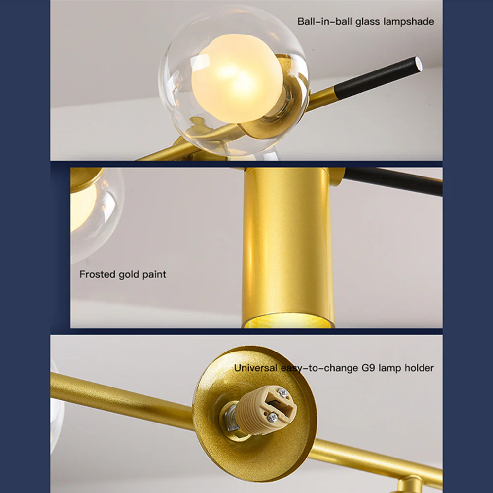 Brass Contemporary LED Chandelier Sputnik Chandelier 7-Light - Image 29