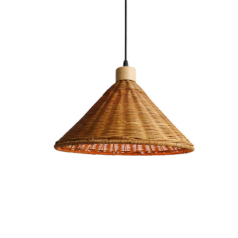 Brown Rattan Basket Pendant Lighting Fixture - Image 5