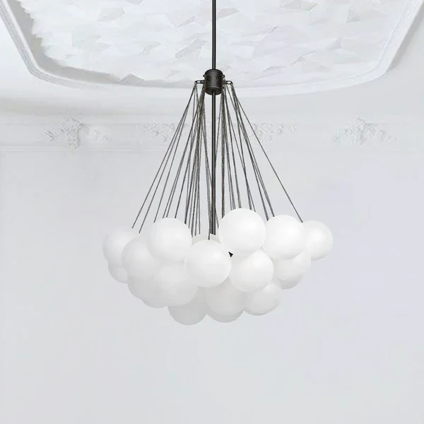 Bubble Chandelier Nordic Frosted Glass Ball Chandelier for Dining Room - Image 11