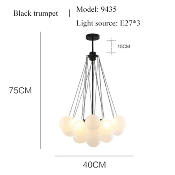 Bubble Chandelier Nordic Frosted Glass Ball Chandelier for Dining Room - Image 14
