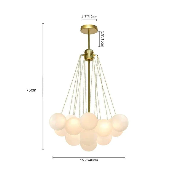 Bubble Chandelier Nordic Frosted Glass Ball Chandelier for Dining Room - Image 15