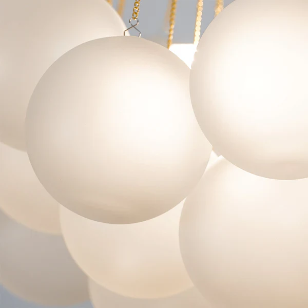 Bubble Chandelier Nordic Frosted Glass Ball Chandelier for Dining Room - Image 17