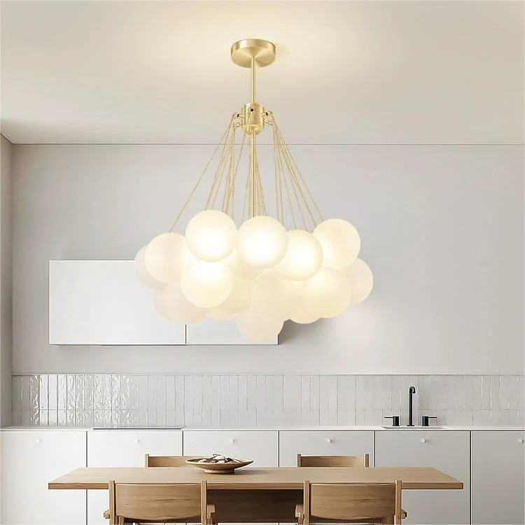 Bubble Chandelier Nordic Frosted Glass Ball Chandelier for Dining Room - Image 3